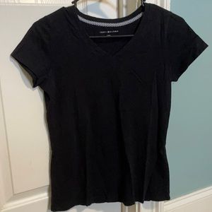 Black short sleeve v neck